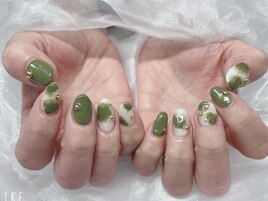 カーキニュアンスネイル♪