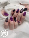 黒×紫ネイル