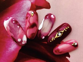 暖色系×マーブル