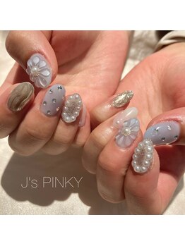ネイルスペース ジェイズ ピンキー(NAIL SPACE J's PINKY)/ぷっくりお花ネイル
