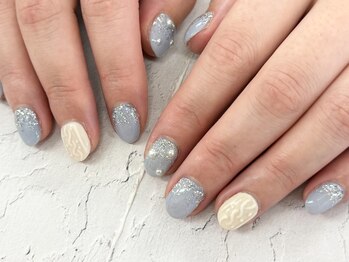 ディーネイル 池袋(D-nail)/【森】キラキラ ニットネイル
