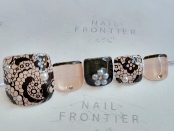 ネイルフロンティア 吉祥寺(NAIL FRONTIER)/E黒レースフットお花8980円～