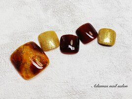 べっ甲カラーフットネイル