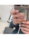 春のカーキニュアンスネイル