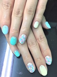 パステルドットネイル