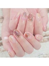 ア―ジュポシェフリル 下大利店(age poche Frill)/ニュアンスミラーネイル　￥7150