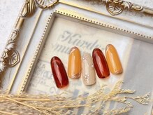 ネイルサロン&スクール ジーナ(GINA)/秋色フラワーネイル