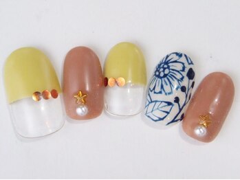 ネイルサロン ドレリッチ 大宮店(drerich)/ラインフラワー秋カラー