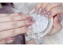 ヘブン ネイル 鶯谷(HEAVEN Nail)/ピンクビジューネイル