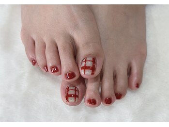 ネイルアンドブライダルエステ ベルム(Belm)/赤チェックネイル