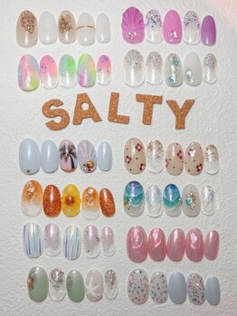 ネイルアンドアイラッシュサロン ソルティ 寺田町(salty)の写真/【4種から選べるマンスリー定額コース¥5500・季節の選べるデザインコース¥6160】パラジェル＋770円で変更◎