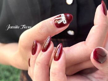 秋色とリボンで大人可愛く