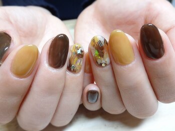 アミュリー ネイル アトリエ(Amury nail atelier)/べっこう シアー トレンド 大人