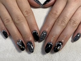 冬ネイル☆キラキラツイード