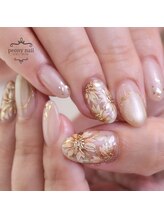 ピオニーネイル(peony nail)/アースカラーのひまわり