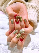 ネイルアルケー(Nail ARCHE)/メタリック×ボルドー×ミラー