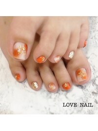 タイダイフットネイル