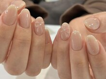 アイネイルズ 渋谷店(I nails)/【Karin.m】ベージュリボン