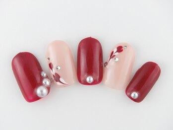 まつげアンドネイル ディアマンローズ(DIAMANT ROSE)/ハートマーブルネイル90分6930円