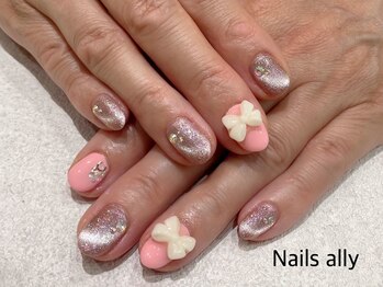 ネイルズアリー 立川店(Nails ally)/リボン×ギャラクシー×秋ネイル