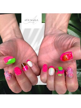 アヤネイルズ アンド アイラッシュ(AYA NAILZ.＆Eyelash)/賑やかにピンク