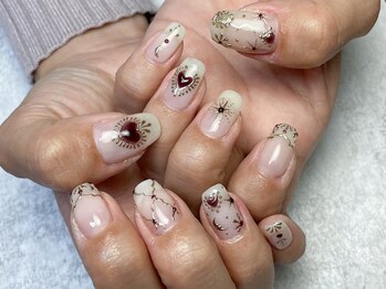 ハートジュエリーネイル