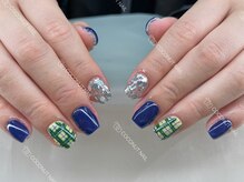 ココナッツネイル/チェックネイル