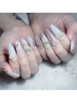 クロレ(Nail Salon COLORE)/春/お花ネイルby. honoka