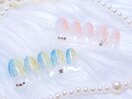 ラメ塗りかけマーメイドネイル