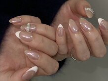 ジェミーネイル シンジュク(Jemiy nail shinjuku)/【Saki】ドットフレンチ¥8900