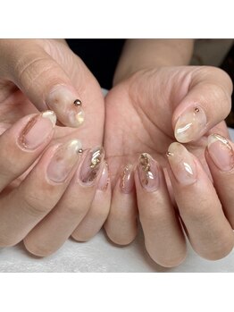 Mネイルアンドカフェ シェレステ/ハンド☆アシメニュアンスネイル