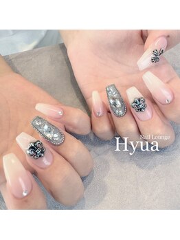 ネイルラウンジ ヒュア(Nail Lounge Hyua)/シルバーアクセ×しきつめ