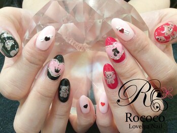 ハート×くまネイル