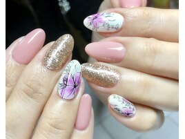 フラワー×ラメ