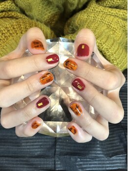 カオ ネイル(kao nail)/ボルドー&べっ甲