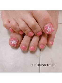 ネイルサロン ルート 二子玉川(nailsalon route)/フットネイルアート2本¥6500☆