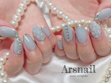 アルスネイル(Ars nail)/水色キルティングネイル