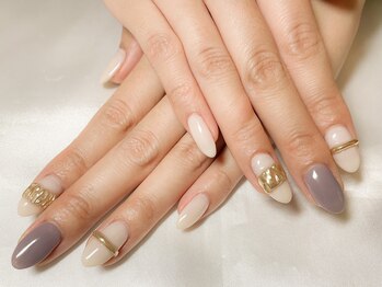 ドリームシャイニー 西葛西店(Dream Shiny)/ホワイト×リングネイル