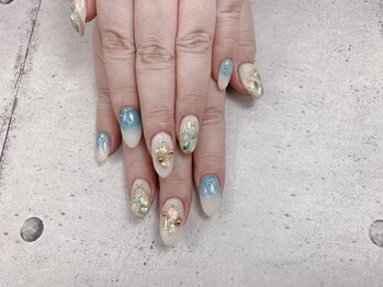 ネイル ビューティーマジック 葛西本店/ブルーシェルネイル