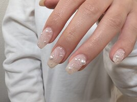 春レース×パールネイル