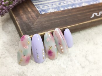 ジュエルズ ネイル(Jewels Nail)/押し花のニュアンスネイル♪