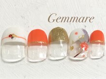 ジェンマーレ 青葉台店(Gemmare)/和柄小花フレンチネイル