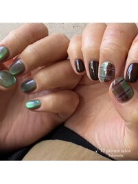 magnet nail×チェック柄