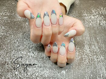 シュガービューティーネイルズ(Sugar Beauty Nails)/ガラスフレンチネイル