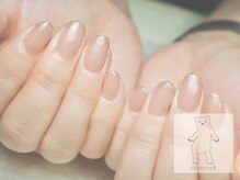 オトナネイル(otona nail)/ヌーディベージュ細フレンチラメ