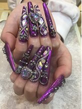 エスフィーネイルサロン ブリーユ(Esfy nailsalon Brille)/紫ミラーロングスカルプ