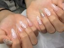 ピンクレースネイル