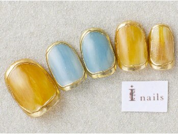 アイネイルズ 三宮店(I nails)/ゴールド囲みネイル¥8000