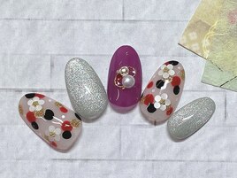 和ネイル　正月　成人式