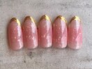 ミラーフレンチ春パステルピンク